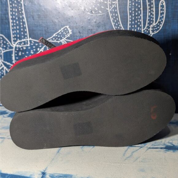 Demonia Click 08 T Strap Platform Sandals Shoes Red Canvas Women's Fits 7.5 - Picture 9 of 10